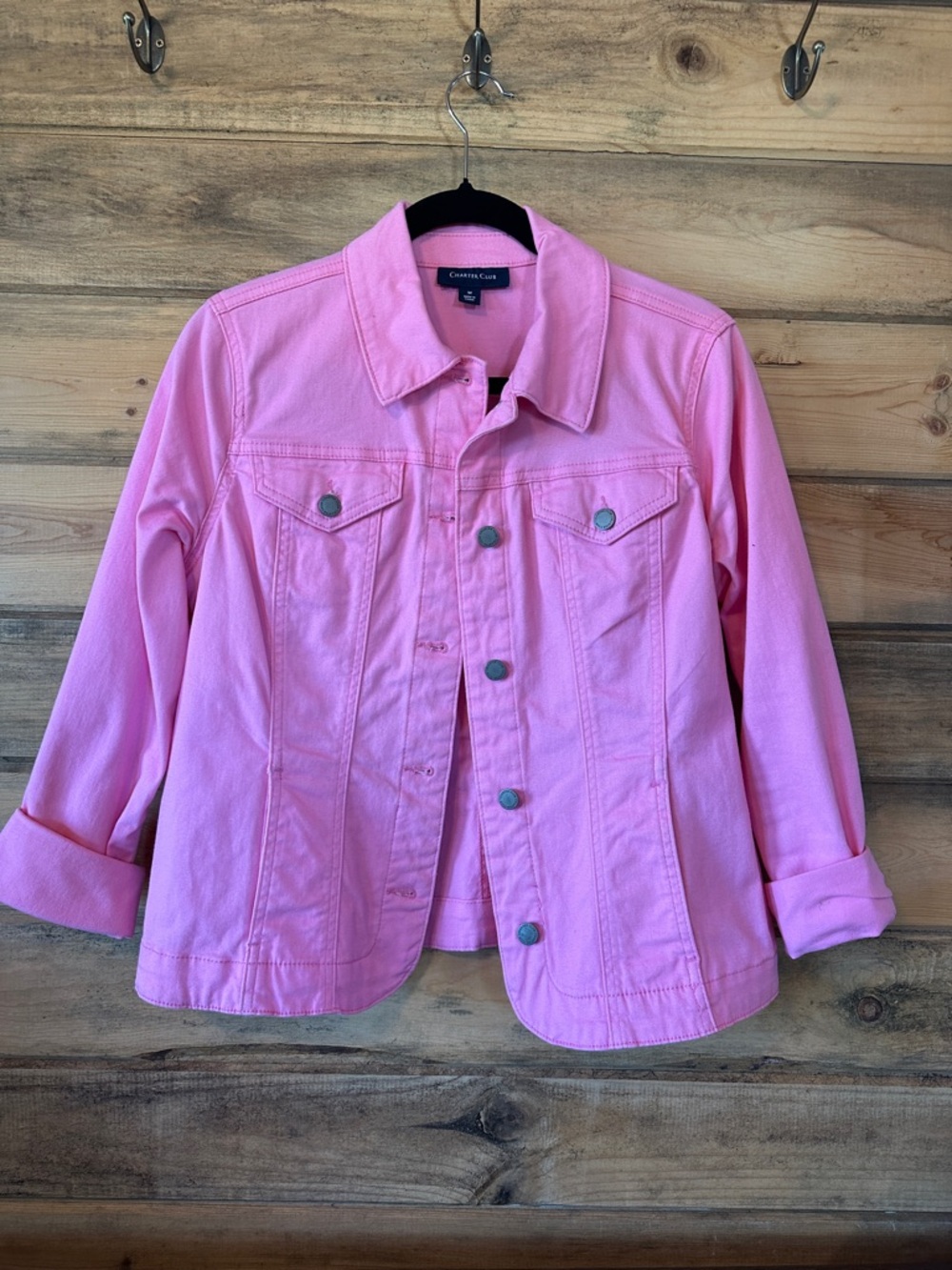 Charter Club Bubblegum Pink Denim Jacket